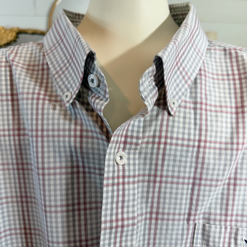 Fish Hippie Men's Plaid Button-Down Shirt - Gray and Red